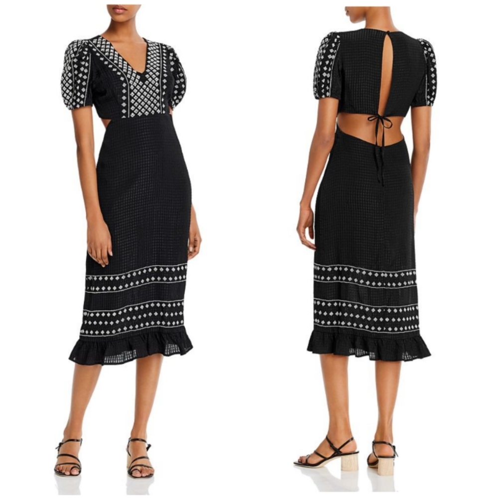 Rahi Riley Embroidered Open Back Dress